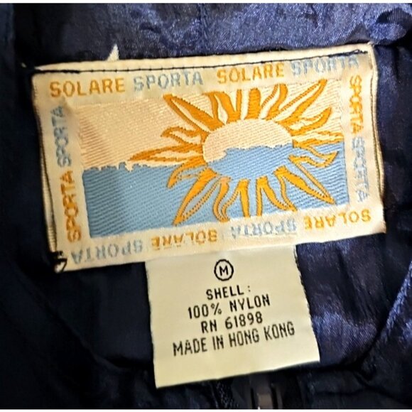 Solare Sporta Windbreaker Jacket/Backpack USA Flag Red/White/Blue Zip Front Sz M - Picture 3 of 8